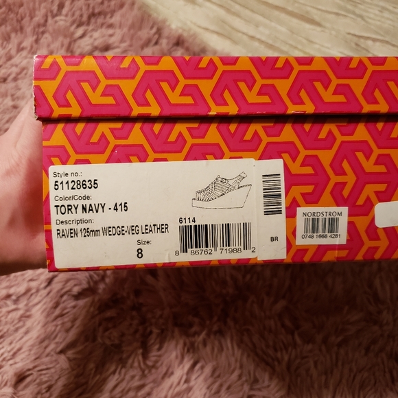 Tory Burch Raven 125mm Wedge, Tory Navy Color - Picture 7 of 7